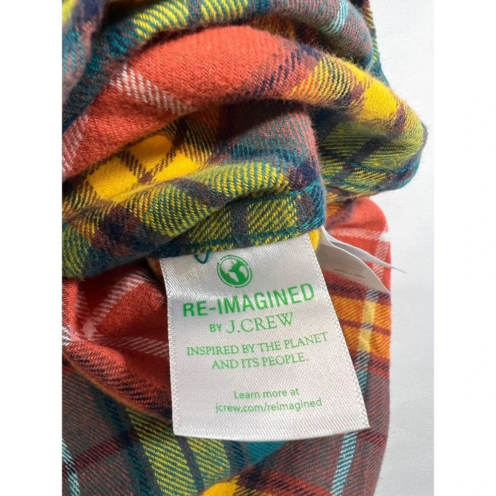 J.Crew Re-Imagined Flannel Shirt Mens L Plaid Button Up‎ Long Sleeve